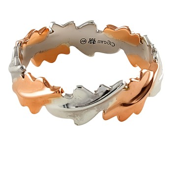 Silver & 9ct Gold Clogau Band Ring size P